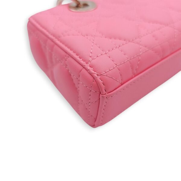 D-Joy Micro Pink Crossbody Bag in Lambskin, Gold hardware - Image 15