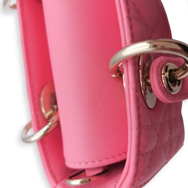 D-Joy Micro Pink Crossbody Bag in Lambskin, Gold hardware - Image 7