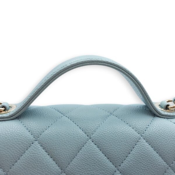Business Affinity Medium Blue Crossbody Bag in Caviar Leather, Gold hardware - Image 4