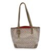 Faure Le Page Small 25.5x22x12cm Beige/Multi-colour lining Shoulder Bag in Coated Canvas, Silver hardware - Image 2