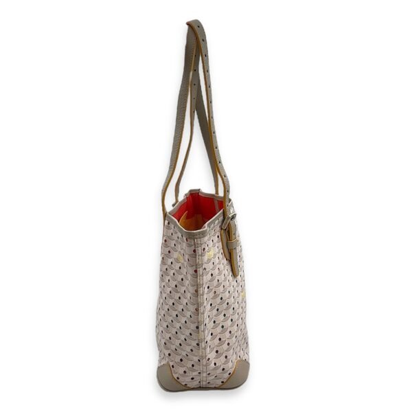 Faure Le Page Small 25.5x22x12cm Beige/Multi-colour lining Shoulder Bag in Coated Canvas, Silver hardware - Image 3