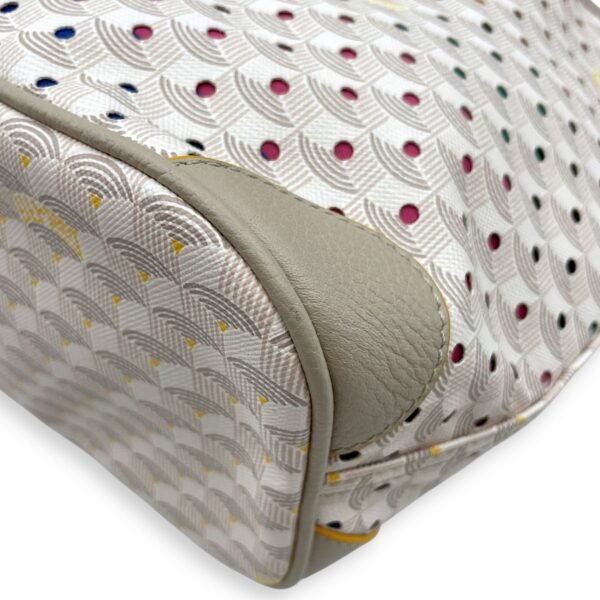 Faure Le Page Small 25.5x22x12cm Beige/Multi-colour lining Shoulder Bag in Coated Canvas, Silver hardware - Image 7