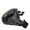 Graffiti Waist Black Belt Bag in Distressed Leather, Silver hardware - Image 4