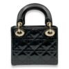 Lady Dior Flap Mini Black Crossbody Bag in Patent Leather, Gold hardware - Image 2