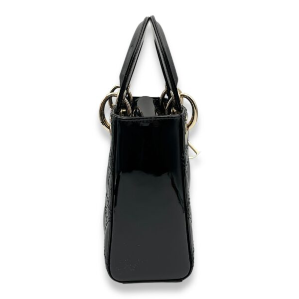 Lady Dior Flap Mini Black Crossbody Bag in Patent Leather, Gold hardware - Image 3