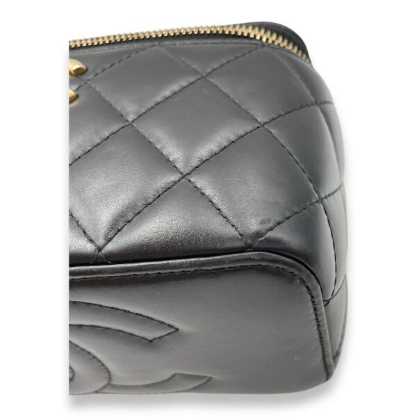 Double Pearl Crush Mini Rectangle Black Vanity Bag in Lambskin, Gold hardware - Image 6