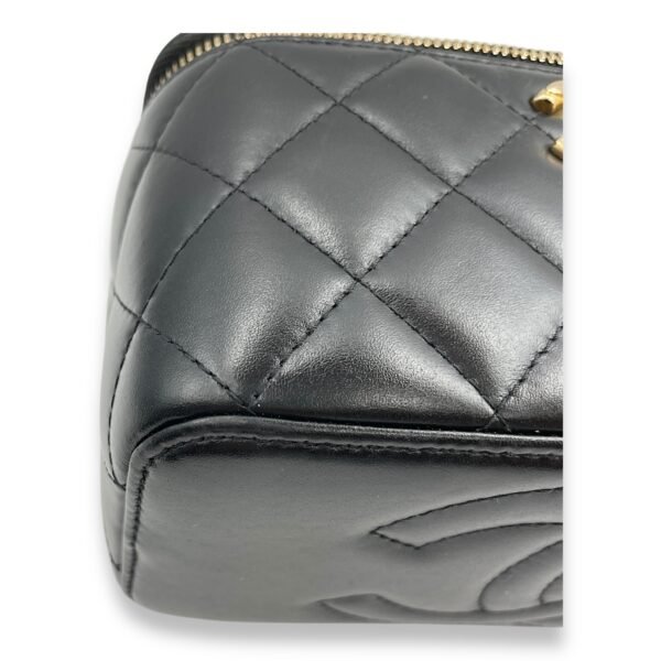 Double Pearl Crush Mini Rectangle Black Vanity Bag in Lambskin, Gold hardware - Image 7