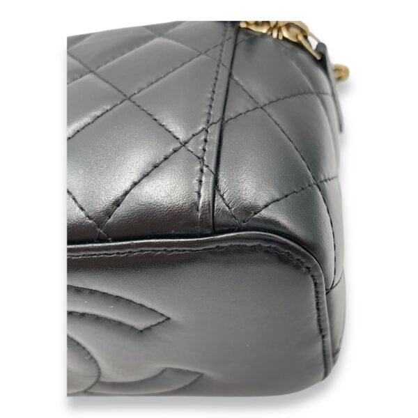 Double Pearl Crush Mini Rectangle Black Vanity Bag in Lambskin, Gold hardware - Image 8