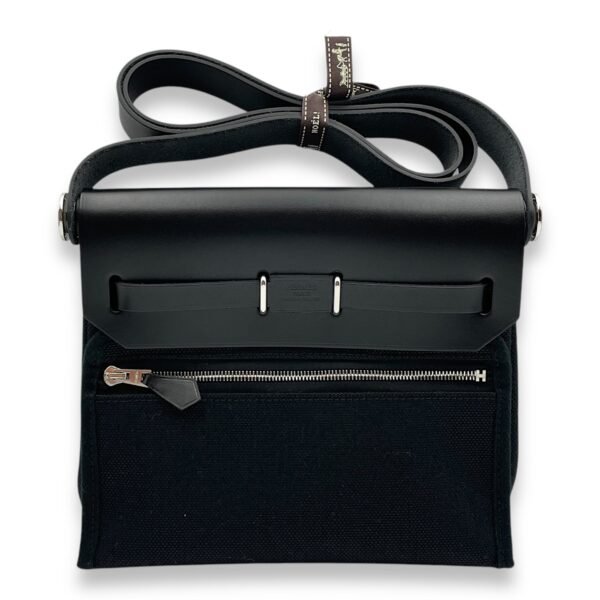 Herbag Mini Black in Vache Hunter/Toile, Palladium hardware - Image 2