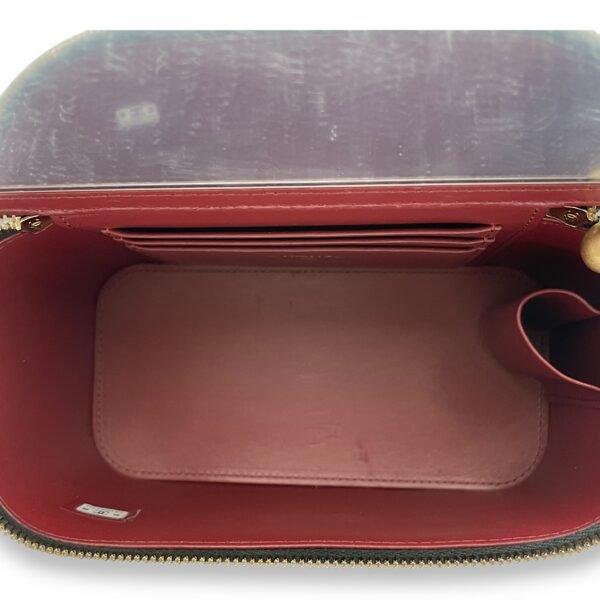 Double Pearl Crush Mini Rectangle Black Vanity Bag in Lambskin, Gold hardware - Image 5