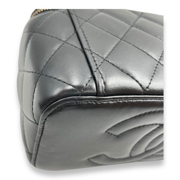 Double Pearl Crush Mini Rectangle Black Vanity Bag in Lambskin, Gold hardware - Image 9