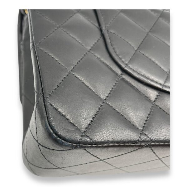 Classic Double Flap Medium Black Shoulder Bag in Lambskin, Gold hardware - Image 10