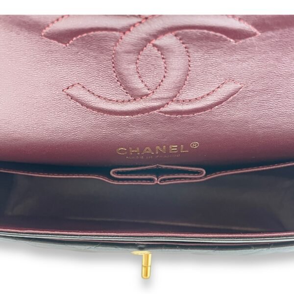 Classic Double Flap Medium Black Shoulder Bag in Lambskin, Gold hardware - Image 6