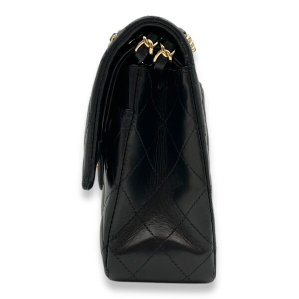 Classic Double Flap Medium Black Shoulder Bag in Lambskin, Gold hardware - Image 4