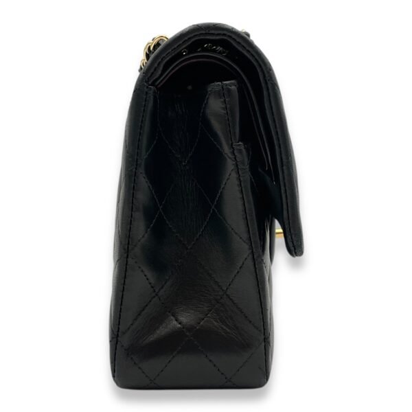 Classic Double Flap Medium Black Shoulder Bag in Lambskin, Gold hardware - Image 3