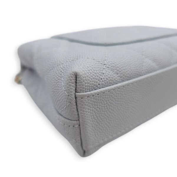 Coco Handle Quilted Micro Bleu Crossbody Bag in Caviar Leather, Gold hardware - Image 14