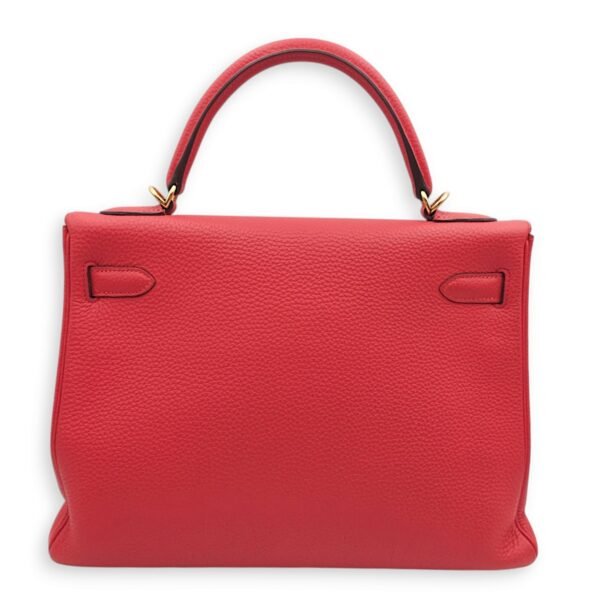 Kelly 32 Rouge Pivoine in Togo, Gold hardware - Image 5