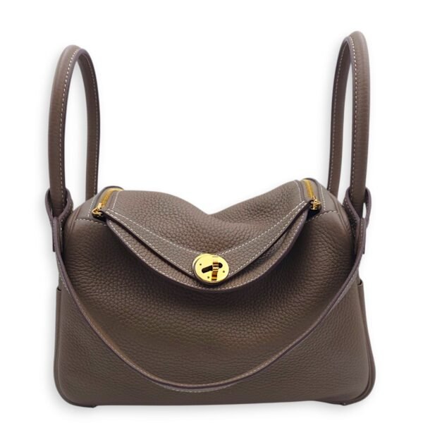 Lindy 26 Etoupe in Clemence, Gold hardware - Image 6