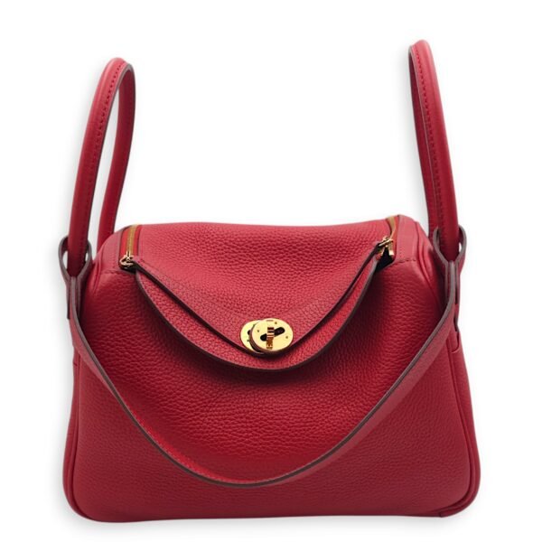 Lindy 26 Rouge Casaque in Clemence, Gold hardware - Image 2