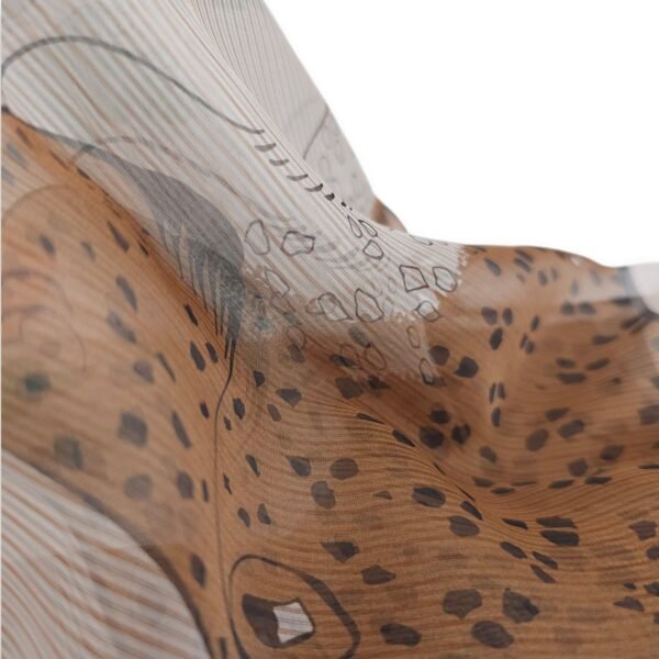 Les Leopards Mousseline 140 Blue Lavande Shawl - Image 5