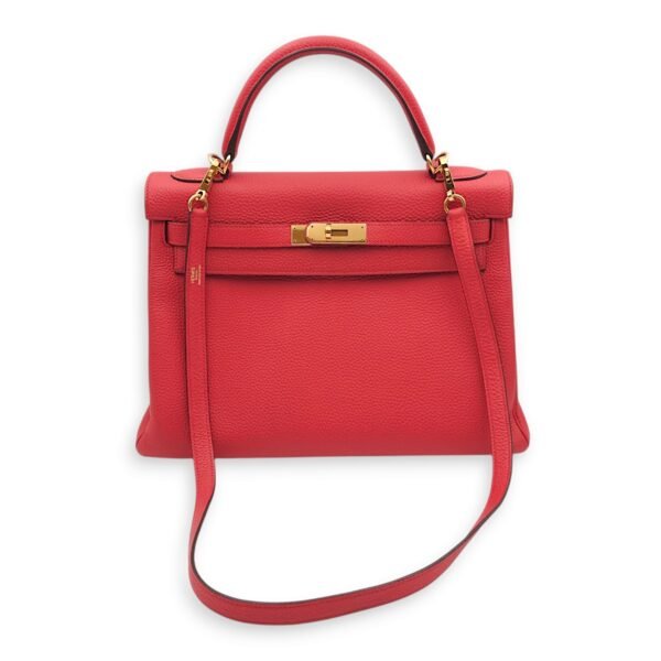 Kelly 32 Rouge Pivoine in Togo, Gold hardware - Image 13