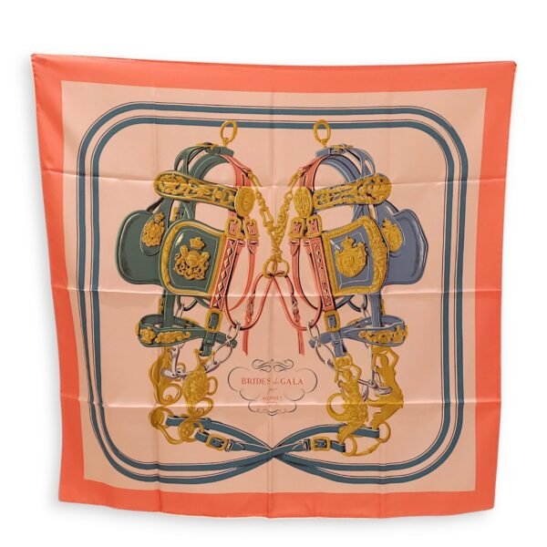 Brides De Gala 90 Rose/Vert Double Face Scarf - Image 7