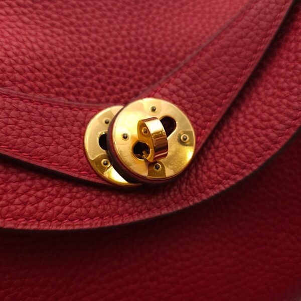 Lindy 26 Rouge Casaque in Clemence, Gold hardware - Image 7