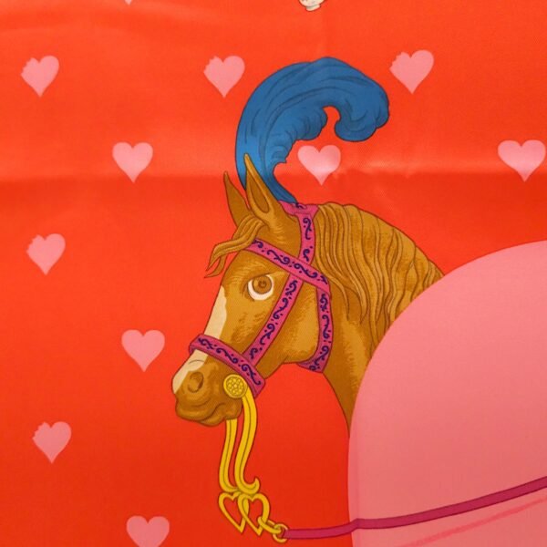 Hermes Tea Time Medaillons 70 Red Scarf - Image 3