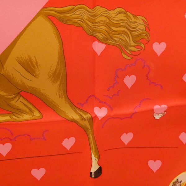 Hermes Tea Time Medaillons 70 Red Scarf - Image 4