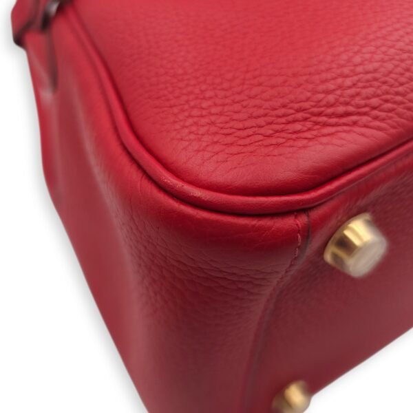 Lindy 26 Rouge Casaque in Clemence, Gold hardware - Image 8