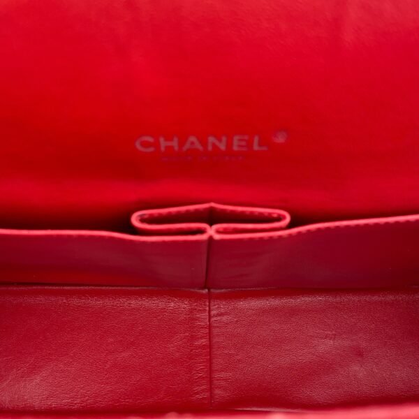 Classic Double Flap Maxi Red Shoulder Bag in Caviar Leather, Silver hardware - Image 6