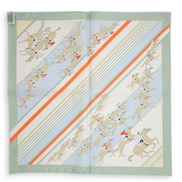 Les Courses 45 Vert Amande/Blue Ciel/Orange Scarf - Image 2