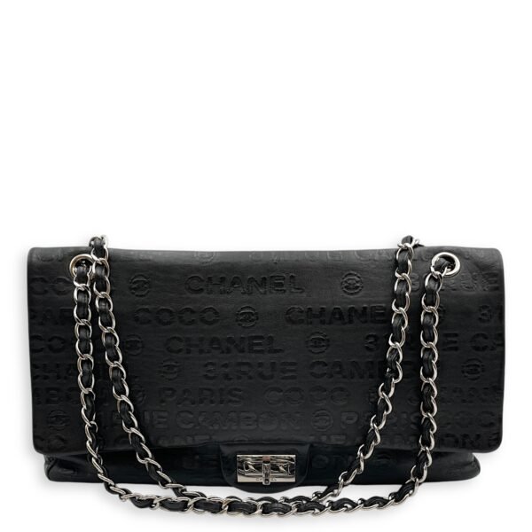 31 Rue Cambon Reissue Flap Maxi Black in Calfskin, Silver hardware - Image 7