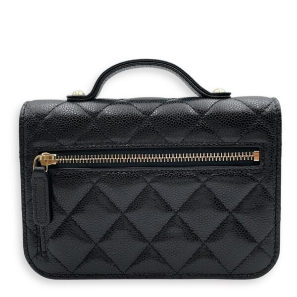 Affinity Clutch On Chain 15x10x4cm Black Crossbody Bag in Caviar Leather, Gold hardware - Image 2