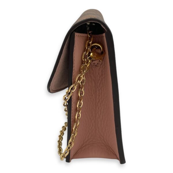 Croisette NM 20.5x12.5x5cm Damier Ebene and Pink Wallet On Chain in, Gold hardware - Image 4