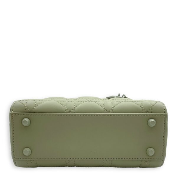 Lady Dior Flap Mini Green Crossbody Bag in Cannage Print Lambskin, Lacquered Metal hardware - Image 5