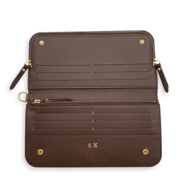 Insolite Damier Ebene Wallet in Calfskin, Gold hardware - Image 3