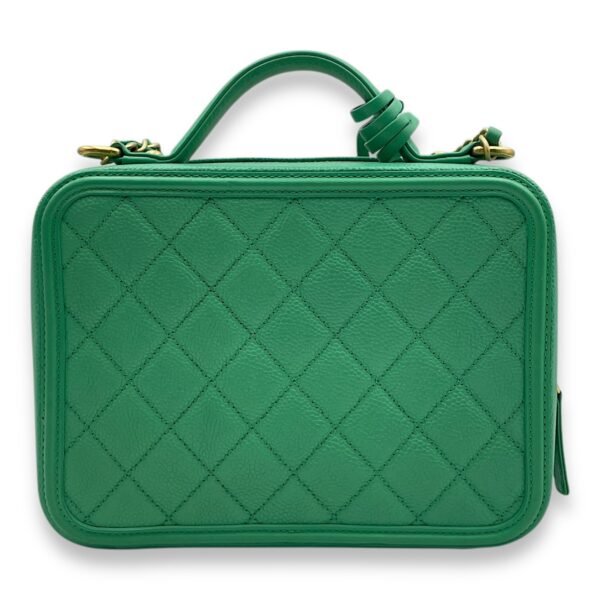 Filigree Medium Green Shoulder Bag in Caviar Leather, Gold hardware - Image 2