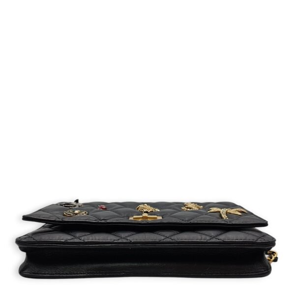 Lucky Symbols Reissue Wallet On Chain Others Black Crossbody Bag in Distressed Leather, 2-Tone hardware - Image 5