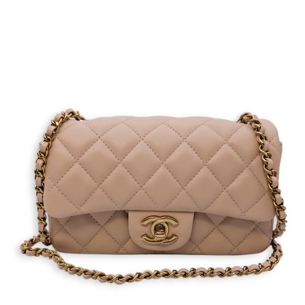 Classic Mini Rectangle (18cm) Mini Clair Crossbody Bag in Lambskin, Gold hardware - Image 7