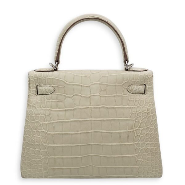 Kelly 28 Beton in Matte Alligator, Palladium hardware - Image 2