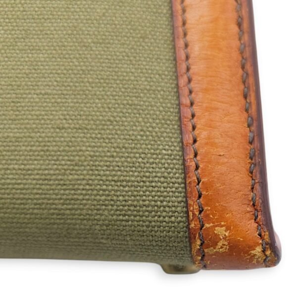 Kelly 28 Naturel/Olive in Porc/Toile, Palladium hardware - Image 16