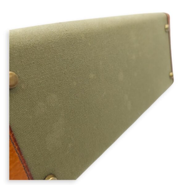 Kelly 28 Naturel/Olive in Porc/Toile, Palladium hardware - Image 7