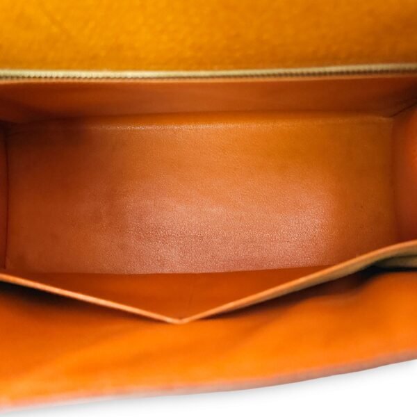 Kelly 28 Naturel/Olive in Porc/Toile, Palladium hardware - Image 15