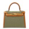 Kelly 28 Naturel/Olive in Porc/Toile, Palladium hardware