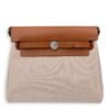 Herbag Mini Ecru-Beige/Fauve in Toile/Vache hunter, Palladium hardware