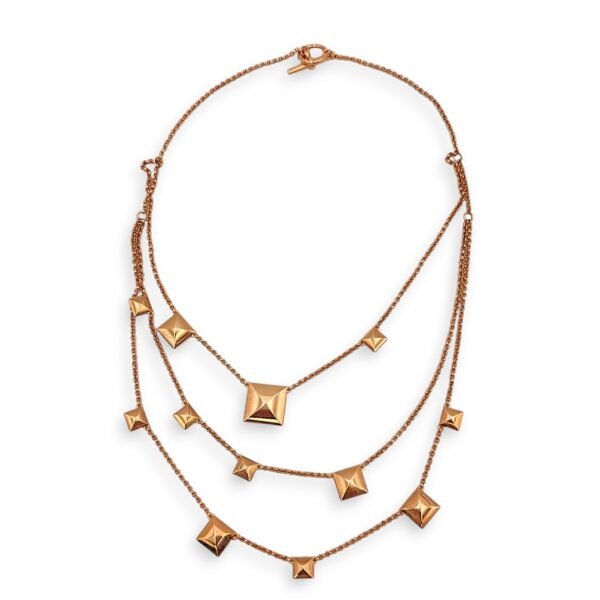 Clou d'H 3 Chaines Necklace in Rose Gold Hardware - Image 2