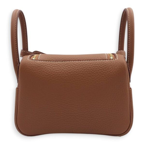 Lindy II Mini Gold in Clemence, Gold hardware - Image 2