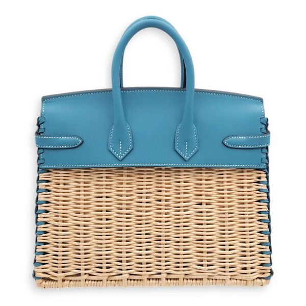Birkin Picnic 25 Blue Jean in Swift/Osier, Palladium hardware - Image 2