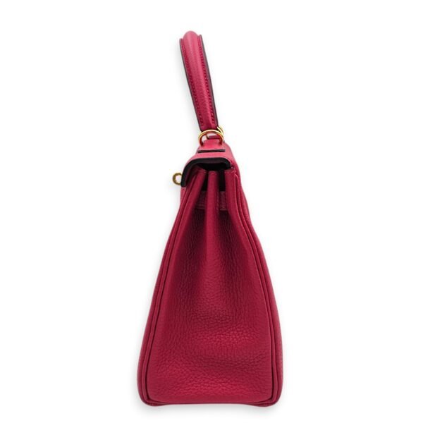 Kelly 25 Framboise in Togo, Gold hardware - Image 4